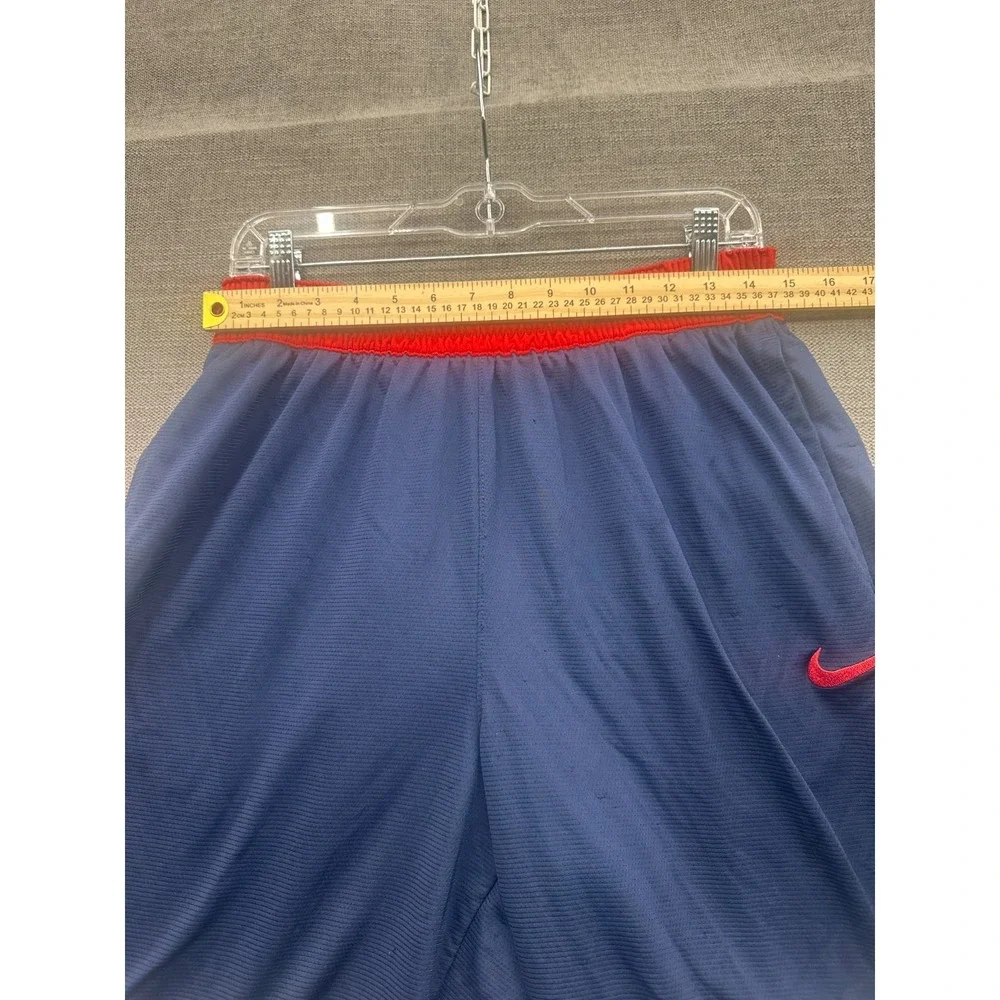 Nike Dri Fit Shorts Mens Large Blue Training Activewear Ankle Slit Swoosh Logo